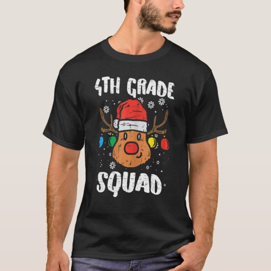 4th Grade Squad Reindeer   Teacher Christmas   T-shirt (Voorkant)