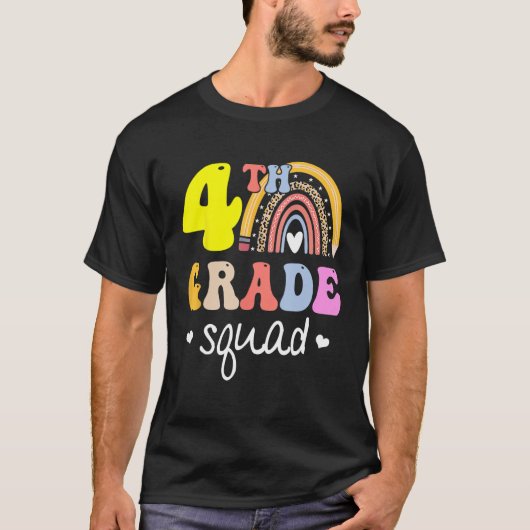 4th Grade Squad Teachers Kids Fourth Grade Back to T-shirt (Voorkant)