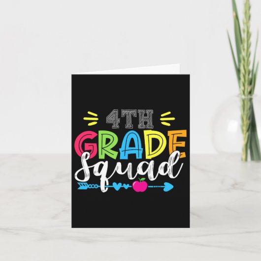 4th Grade Squad Team Back To School Teacher Studen Kaart (Voorkant)