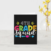 4th Grade Squad Team Back To School Teacher Studen Kaart (Gele Bloem)