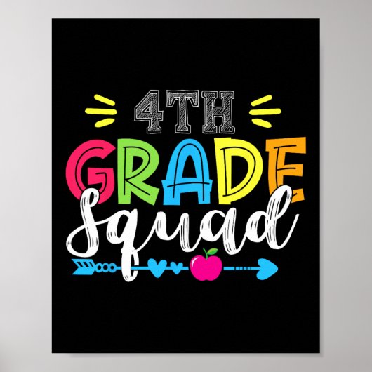 4th Grade Squad Team Back To School Teacher Studen Poster (Voorkant)
