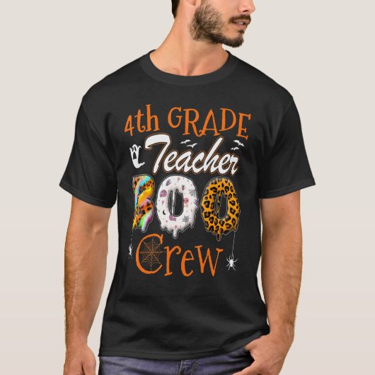4th Grade Teacher Boo Crew  Teachers Halloween Cos T-shirt (Voorkant)