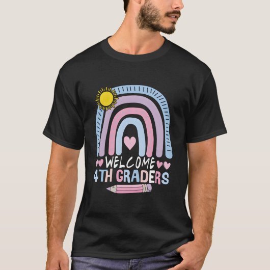 4Th Grade Teacher For Back To School With Rainbow T-shirt (Voorkant)