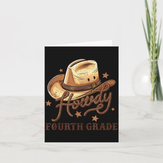 4th Grade Teacher Rodeo Country Western Howdy Four Kaart (Voorkant)