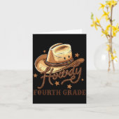 4th Grade Teacher Rodeo Country Western Howdy Four Kaart (Gele Bloem)