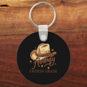 4th Grade Teacher Rodeo Country Western Howdy Four Sleutelhanger (Voorkant)