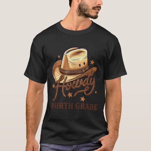 4th Grade Teacher Rodeo Country Western Howdy Four T-shirt (Voorkant)