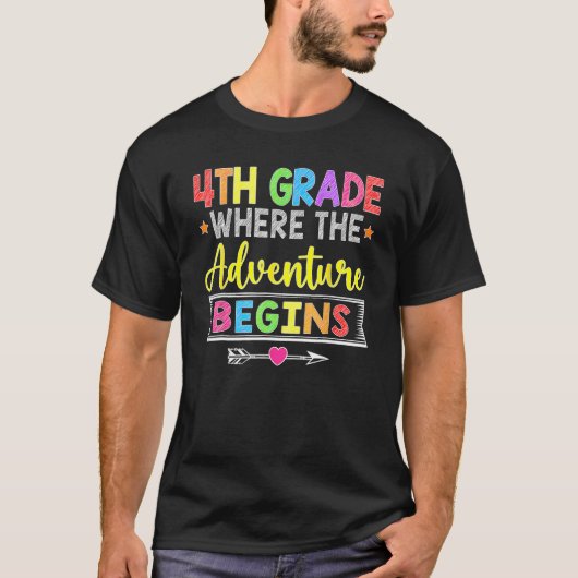 4th Grade Where The Adventure Begins Back To Scho T-shirt (Voorkant)