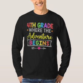 4th Grade Where The Adventure Begins  Back To Scho T-shirt