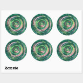 4th-Heart Chakra Groen-Roze Kunstwerk #2 Ronde Sticker (Vel)