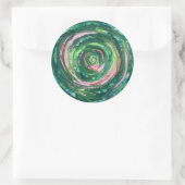 4th-Heart Chakra Groen-Roze Kunstwerk #2 Ronde Sticker (Tas)