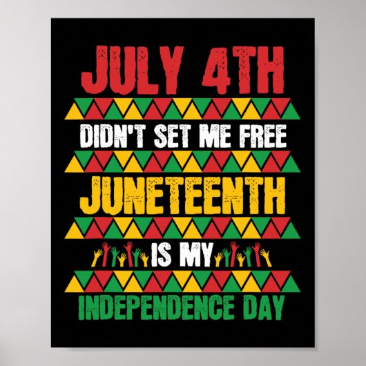 4th heeft me niet vrijgemaakt Juneteenth mijn onaf Poster (Voorkant)