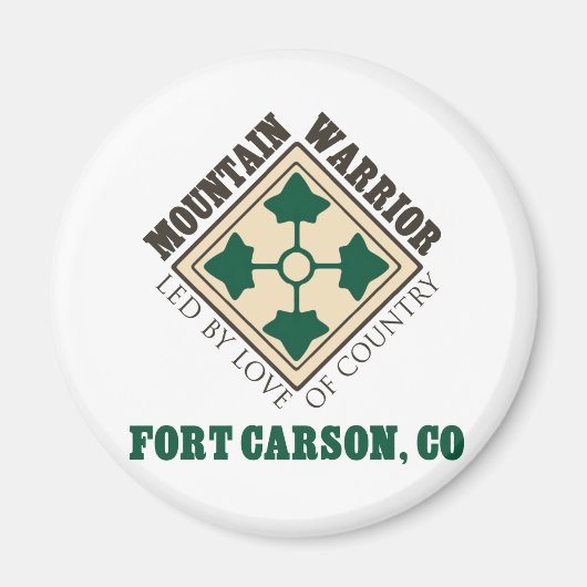 4th ID Mountain Warrior Fort Carson Magneet (Voorkant)