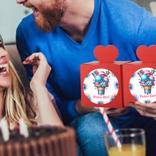 4th Juli IJs Geslacht Onthullen Team Meisje Ronde Sticker