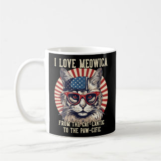4th juli kat ik hou van meowica patriottische kat koffiemok