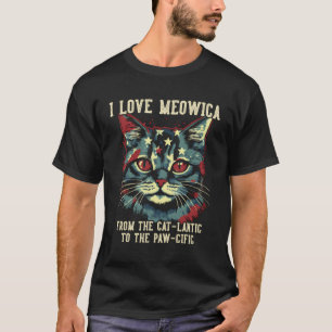 4th juli kat liefhebber ik hou van meowica patriot t-shirt