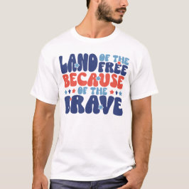 4TH JULI LAND VAN DE VRIJE VANWEGE... TYPOGRAFIE T-SHIRT