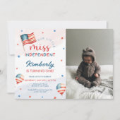 4th Juli Little Miss Onafhankelijke Verjaardag Fot Kaart (Voorkant)