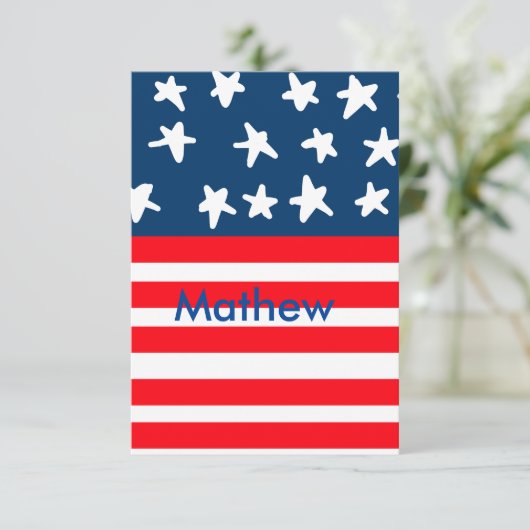 4th juli onafhankelijkheidsdag voeg naamtekst Amer (Staand voorkant)
