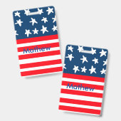 4th juli onafhankelijkheidsdag voeg naamtekst Amer Badge (Voor- en achterkant)