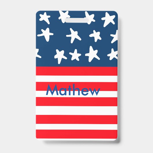 4th juli onafhankelijkheidsdag voeg naamtekst Amer Badge (Voorkant)