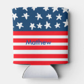 4th juli onafhankelijkheidsdag voeg naamtekst Amer Blikjeskoeler (Achterkant)