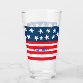 4th juli onafhankelijkheidsdag voeg naamtekst Amer Glas (Achterkant)