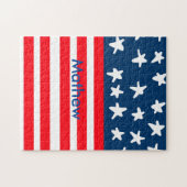 4th juli onafhankelijkheidsdag voeg naamtekst Amer Legpuzzel (Horizontaal)