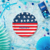 4th juli onafhankelijkheidsdag voeg naamtekst Amer Papieren Bordje (Feest)