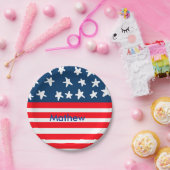 4th juli onafhankelijkheidsdag voeg naamtekst Amer Papieren Bordje (Feest)