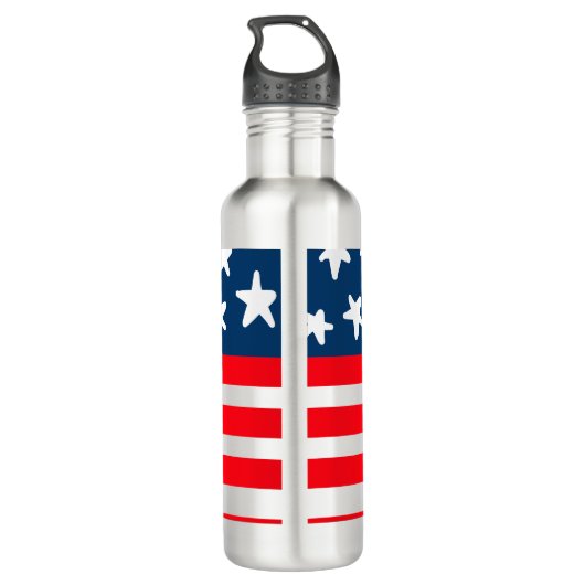 4th juli onafhankelijkheidsdag voeg naamtekst Amer Waterfles (Achterkant)