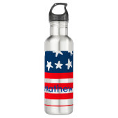 4th juli onafhankelijkheidsdag voeg naamtekst Amer Waterfles (Voorkant)
