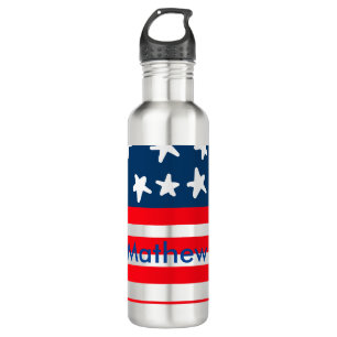 4th juli onafhankelijkheidsdag voeg naamtekst Amer Waterfles
