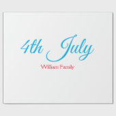 4th Juli onafhankelijkheidsdag voeg naamtekst toe  Cadeaupapier (Vlak)