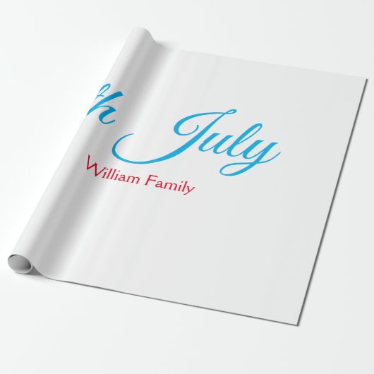 4th Juli onafhankelijkheidsdag voeg naamtekst toe  Cadeaupapier (Uitgerold)