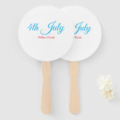 4th Juli onafhankelijkheidsdag voeg naamtekst toe  Handwaaier (Voorkant en achterkant)