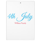 4th Juli onafhankelijkheidsdag voeg naamtekst toe  Klembord (Achterkant)