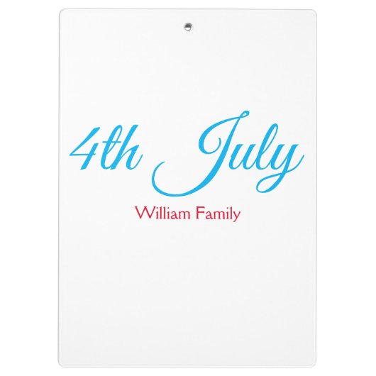 4th Juli onafhankelijkheidsdag voeg naamtekst toe  Klembord (Achterkant)