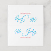 4th Juli onafhankelijkheidsdag voeg naamtekst toe  Plaatskaartje (Buitenkant ongevouwen)