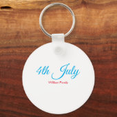 4th Juli onafhankelijkheidsdag voeg naamtekst toe  Sleutelhanger (Achterkant)