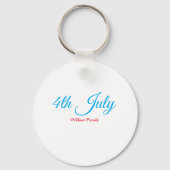 4th Juli onafhankelijkheidsdag voeg naamtekst toe  Sleutelhanger (Achterkant)