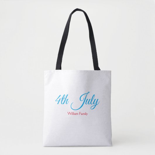 4th Juli onafhankelijkheidsdag voeg naamtekst toe Tote Bag (Voorkant)