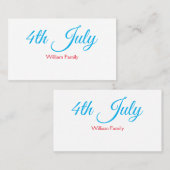 4th Juli onafhankelijkheidsdag voeg naamtekst toe Visitekaartje (Voorkant / Achterkant)