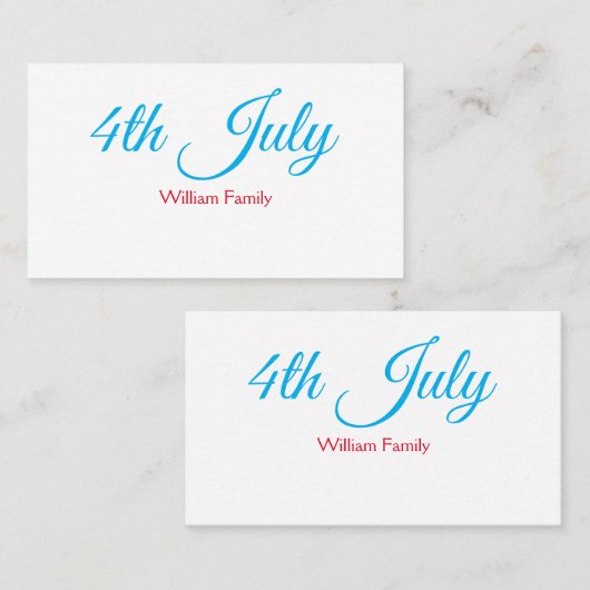 4th Juli onafhankelijkheidsdag voeg naamtekst toe Visitekaartje (Voorkant / Achterkant)