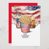 4th Juli uitnodigingskaart bewaar de datum Kaart (Voorkant / Achterkant)