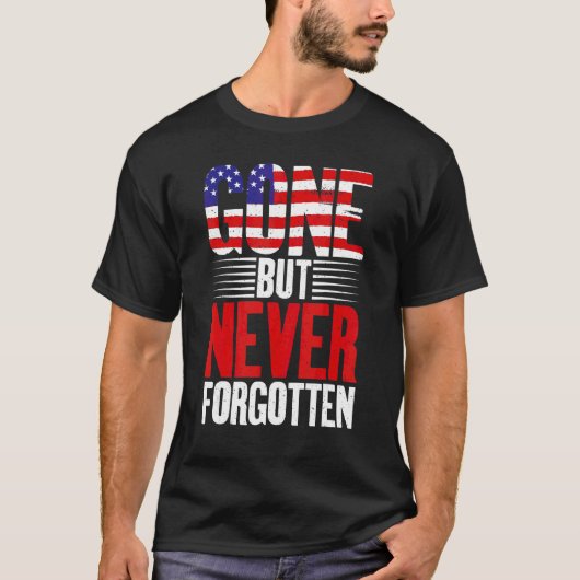 4th juli weg maar nooit vergeten veteranen memoria t-shirt (Voorkant)