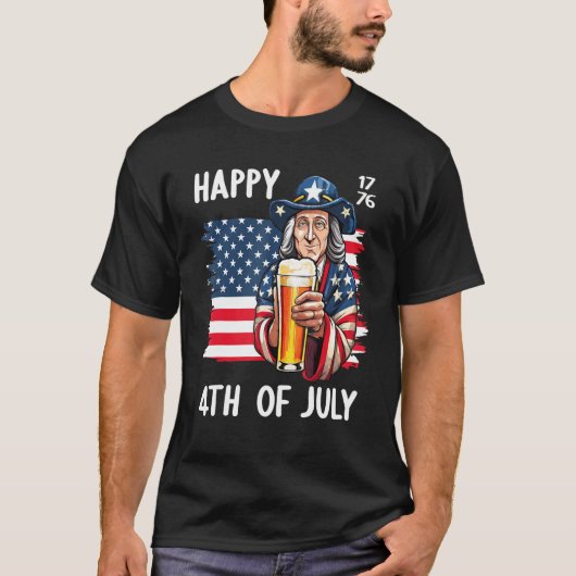 4th July 1776 Patriotic Patriot USA Eagle Independ T-shirt (Voorkant)