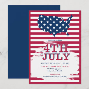 4th July 4th Red White Blue Patriotic Cookout Kaart
