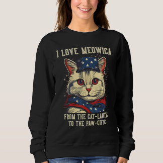 4th July Cat Mom I Love Meowica Patriotic Cat Wome Trui