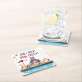 4th July Hippo Bikini in Pool Party  Kartonnen Onderzetters (Insitu)